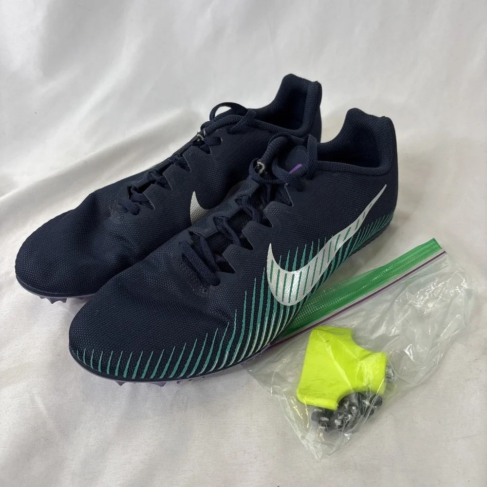 Nike Zoom Rival M9.5 Obsidian Wild Berry Mens Track Cleats‎ AH1020-406
